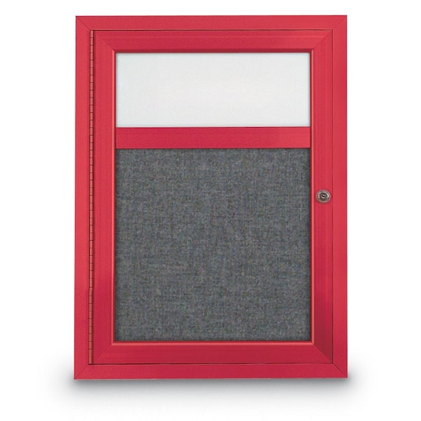 Slim Enclosed Corkboard, 30"x30", Bronze Alum Frame/Amethyst
